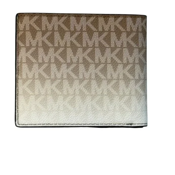 NWT Michael Kors Cooper Men Ombré Signature Logo Billfold Card ID Wallet - Husk - Picture 3 of 12